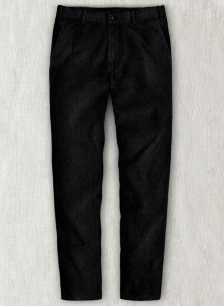 Black Stretch Corduroy Trousers