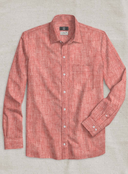 Solbiati Coral Red Linen Shirt