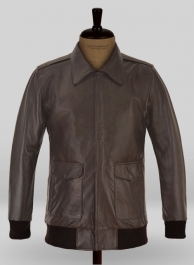 Brown Steve Carell Welcome to Marwen Bomber Leather Jacket