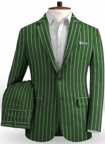 Italian Green Stripe Linen Suit