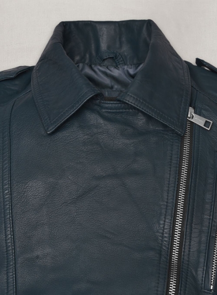 Soft Winsor Blue Washed & Wax Leather Jacket # 267