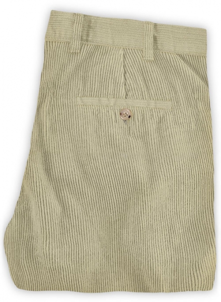 Light Khaki Thick Corduroy Trousers - 8 Wales