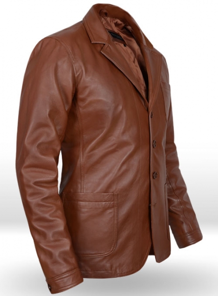 Tan Brown Daniel Craig Leather Blazer
