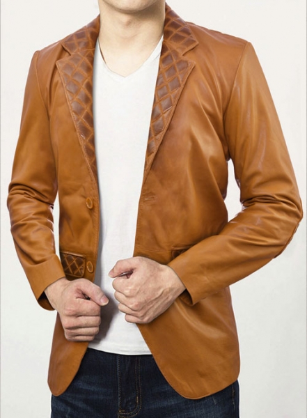 Harper Burnt Mustard Leather Blazer