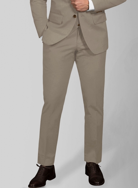 Italian Stone Khaki Cotton Stretch Pants