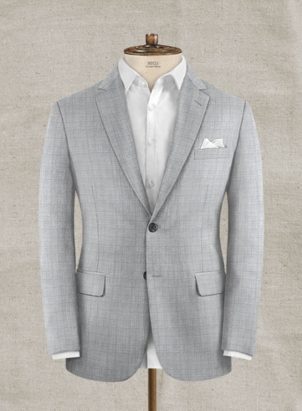 Stretch Boxy Light Gray Wool Jacket