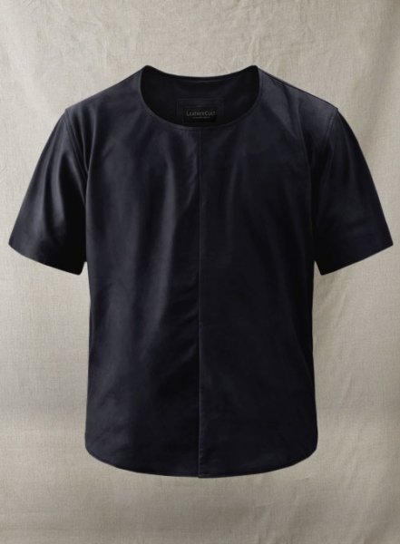 Light Weight Unlined Deep Blue Leather T-shirt