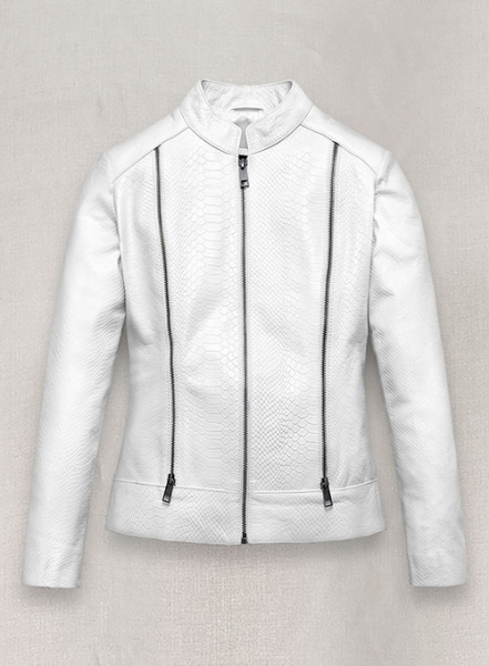 White Python Leather Jacket # 230