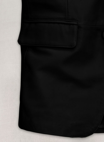 Soft Rich Black Leather Blazer