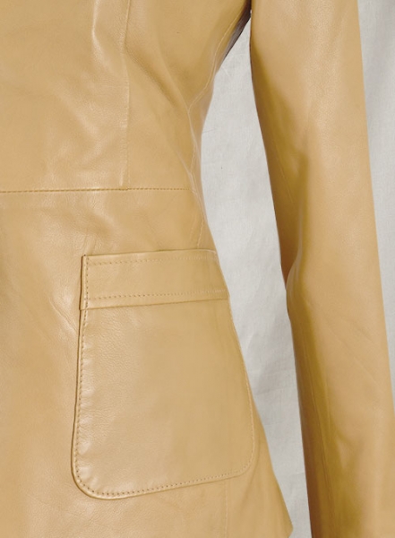 Soft Beige Jennifer Aniston Friends Season 5 Leather Blazer