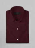 Burgundy Herringbone Cotton Shirt
