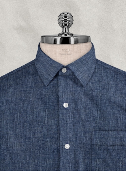 Solbiati Indigo Blue Linen Shirt