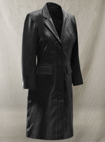 Margot Robbie Wolf Of Wall Street Leather Long Coat