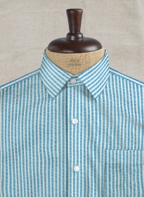 Italian Seersucker Light Blue Shirt