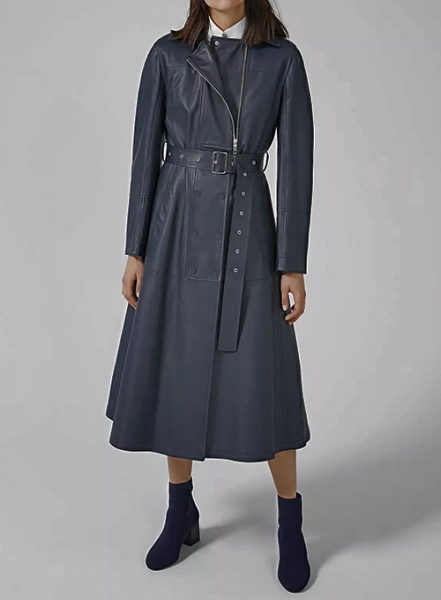 Thora Leather Long Coat