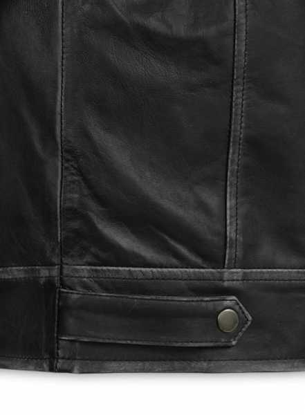Ontario Rubbed Black Leather Jacket