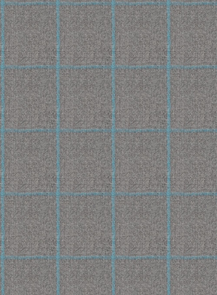 Gray Blue Windowpane Flannel Wool Pants