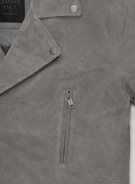 Gray Suede Leather Jacket # 903