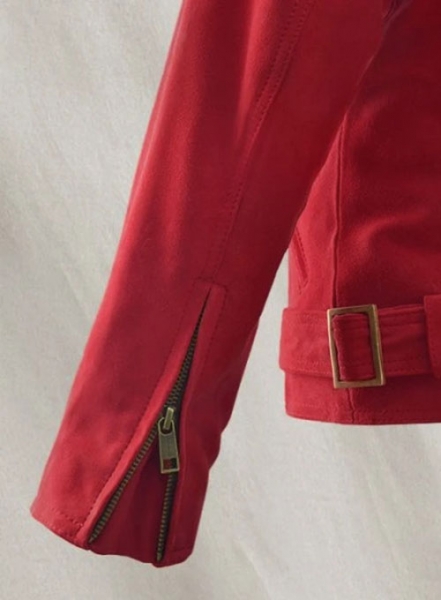 Soft Lava Red Suede Leather Jacket # 267