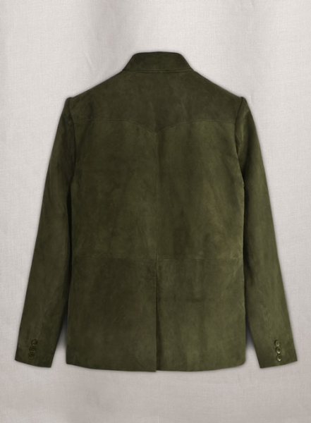 Woodland Green Suede Western Leather Blazer
