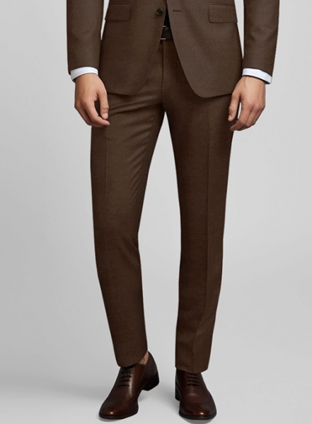 Worsted Brown Wool Suit