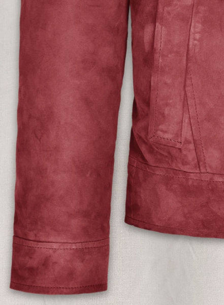 French Red Suede Leather Jacket # 700