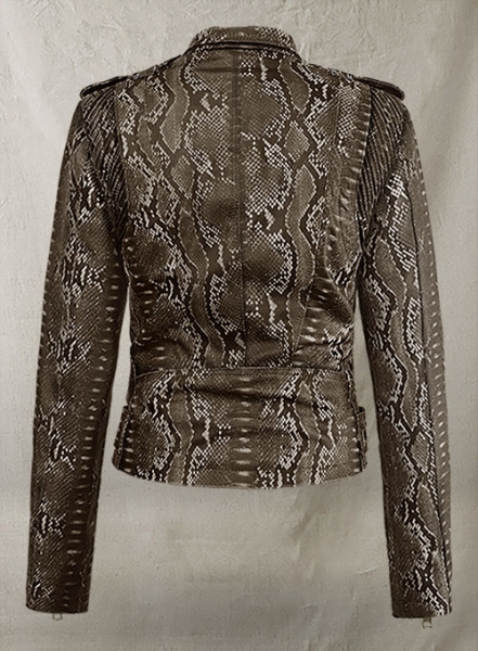 Dark Brown Python Leather Jacket # 280