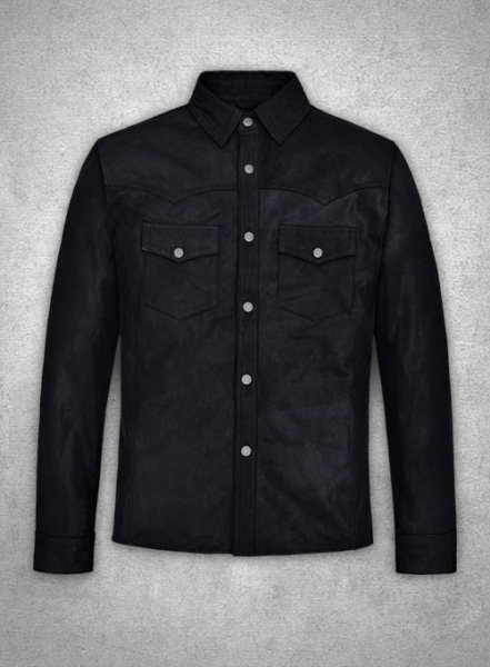Light Weight Unlined Deep Blue Leather Shirt