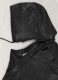 Black Military M-65 Hood Leather Jacket