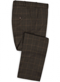 Pisa Brown Feather Tweed Pants