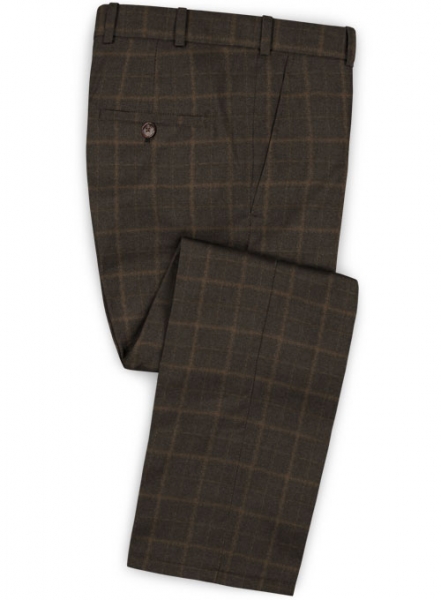 Pisa Brown Feather Tweed Pants