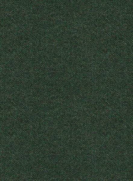 Bottle Green Herringbone Tweed Overcoat