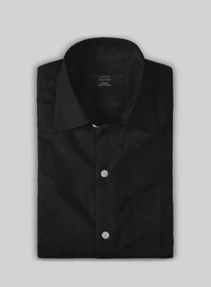 Giza Black Cotton Shirt - Full Sleeves