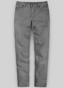 Gray Feather Cotton Canvas Stretch Jeans