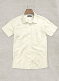 Washed Cream Cotton Linen Shirt