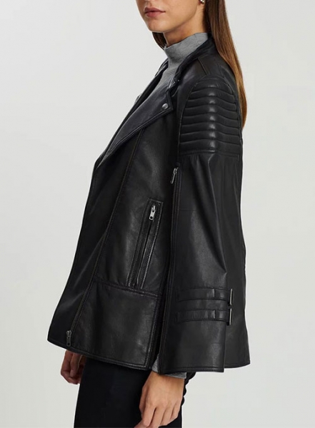 Biker Style Leather Cape Poncho