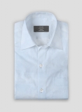 Sky Blue Herringbone Cotton Shirt