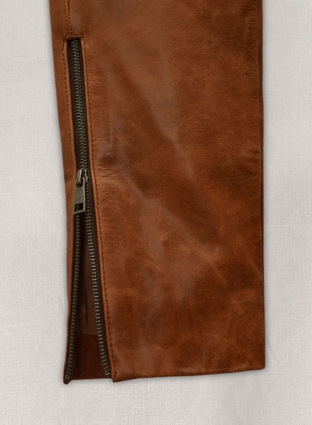 Cognac Ricky Martin Leather Pants