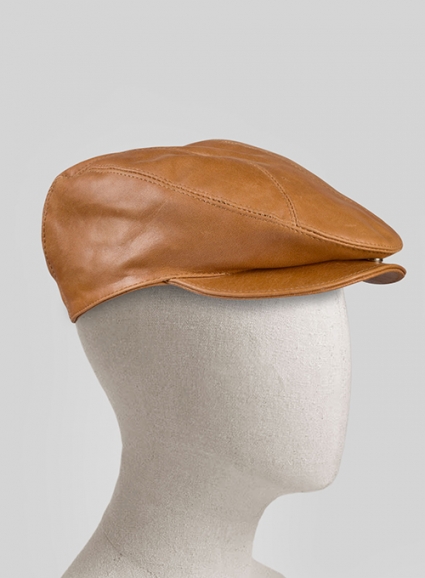 Canberra Tan Leather Cap
