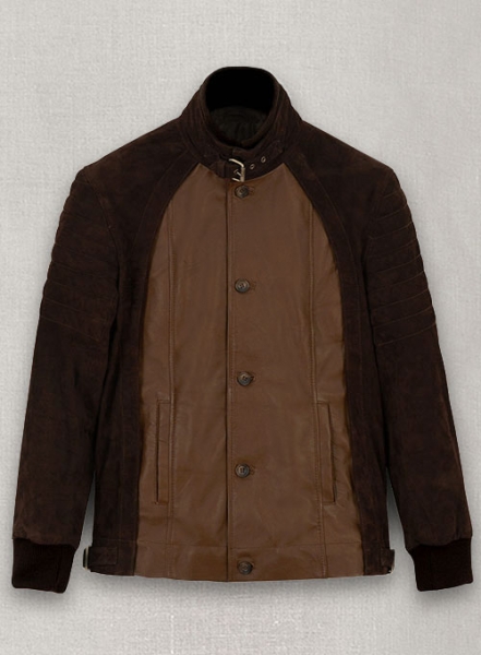 Dark Tan Daniel Radcliff Horns Leather Jacket