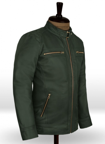 Soft Deep Olive Leather Jacket # 653