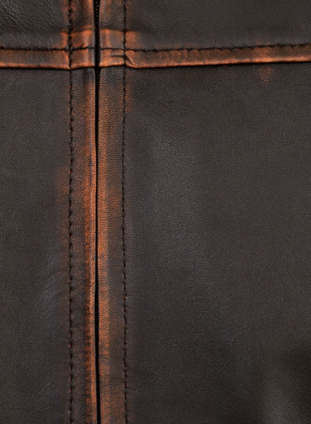 Reggie Rubbed Dark Brown Leather Jacket