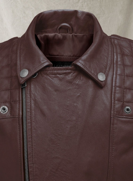 Ironwood Burgundy Biker Leather Jacket