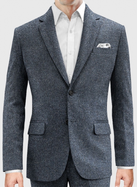Arc Blue Herringbone Flecks Donegal Tweed Jacket