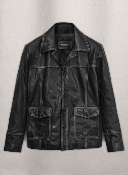 Thick Goat Black Brad Pitt Fight Club Leather Jacket