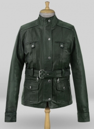 Soft Deep Olive Wax Rachel Weisz Whistleblower Leather Jacket