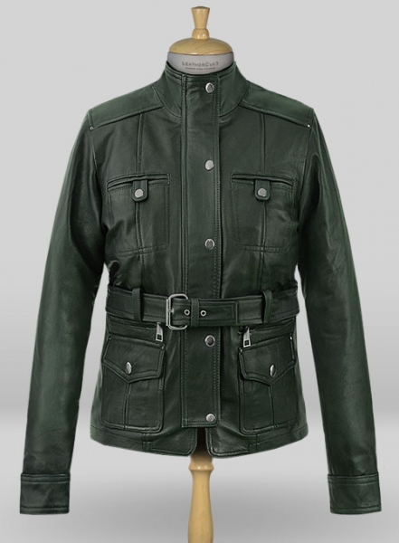 Soft Deep Olive Wax Rachel Weisz Whistleblower Leather Jacket
