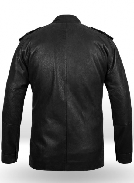 Distressed Black Leather Jacket # 106