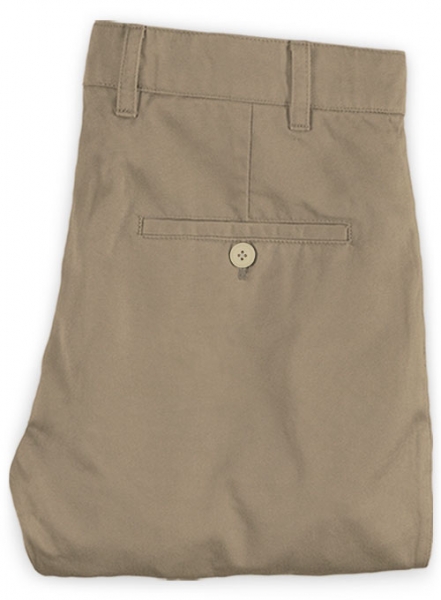 Dark Beige Stretch Chino Pants