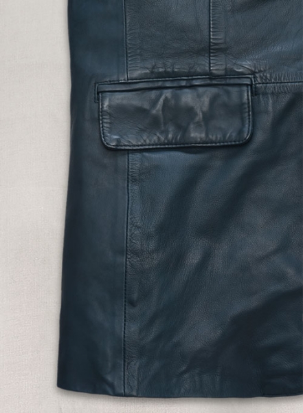 Soft Winsor Blue Washed and Wax Leather Blazer